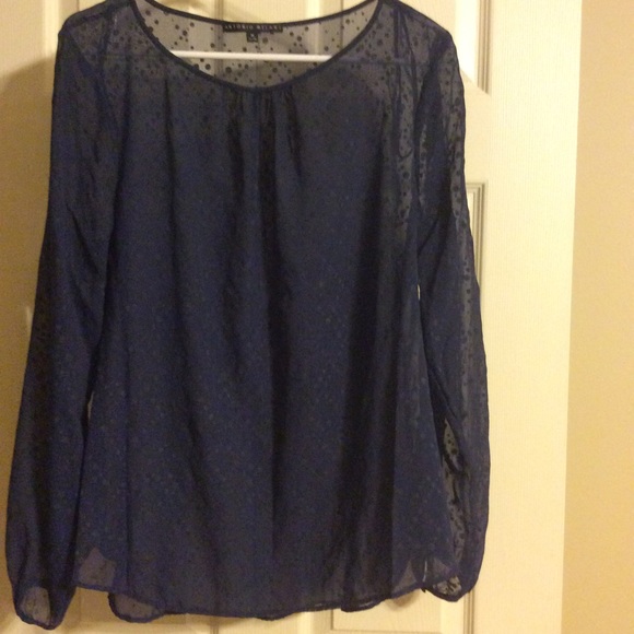 ANTONIO MELANI Tops - Navy sheer long sleeve ANTONIO MELANI Tops - Navy sheer long sleeve